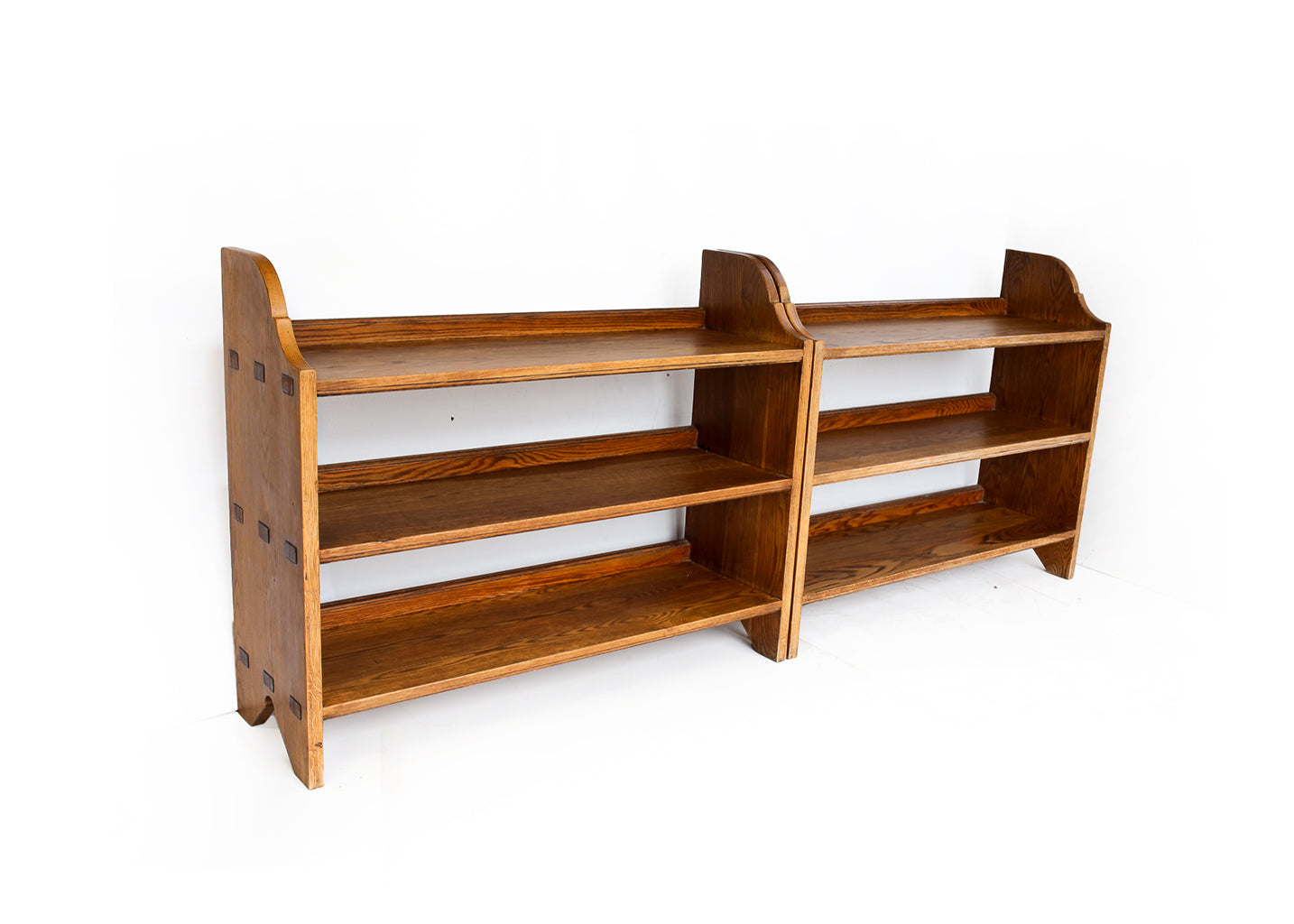 Two Heavy Vintage Oak Bookcases - priced per item