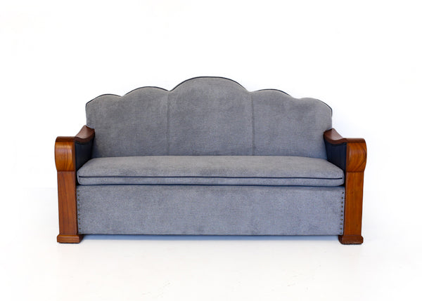 Gable Back Art Deco Couch, 1930s