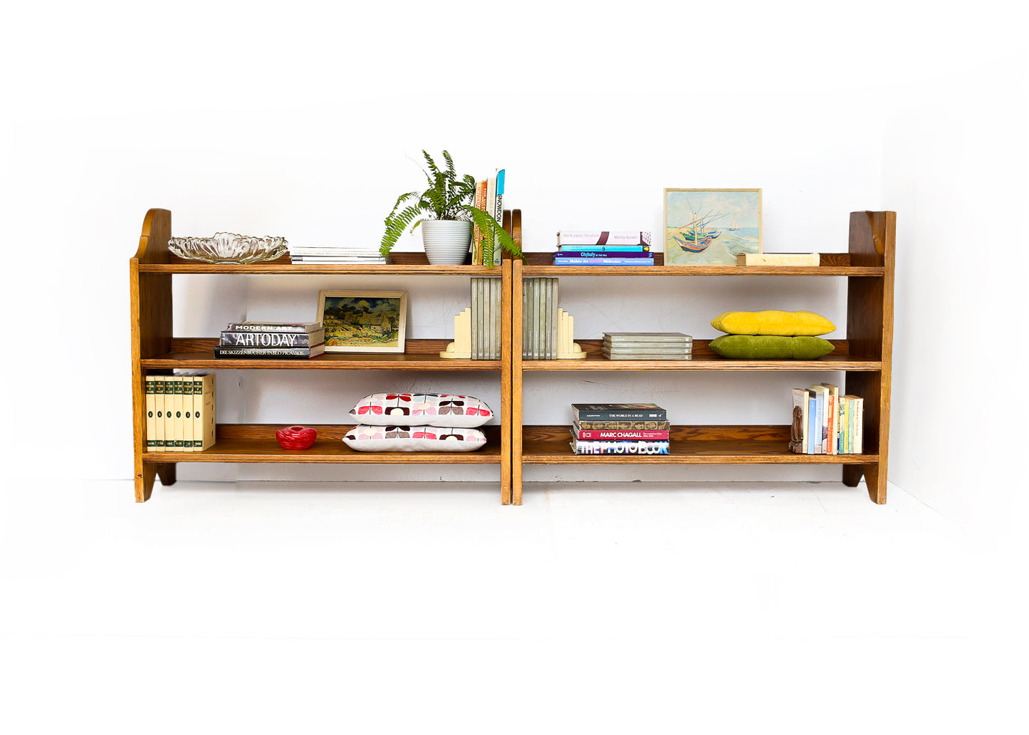 Two Heavy Vintage Oak Bookcases - priced per item