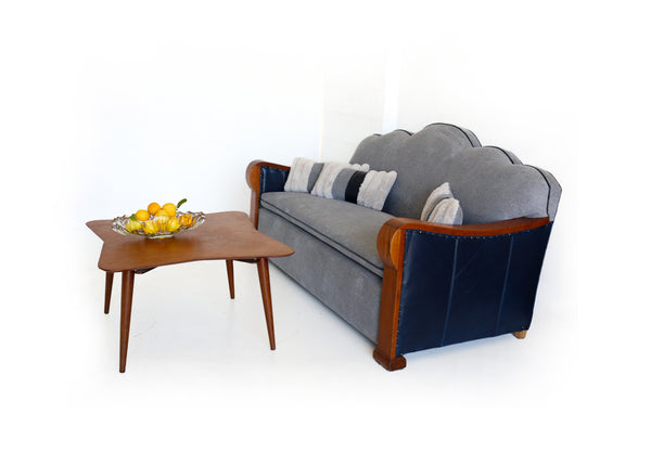Mid-century Cloverleaf Shape Coffee TableA layered wood top