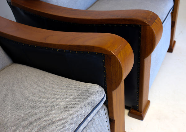 Pair of Gable Back Art Deco Armchairs
