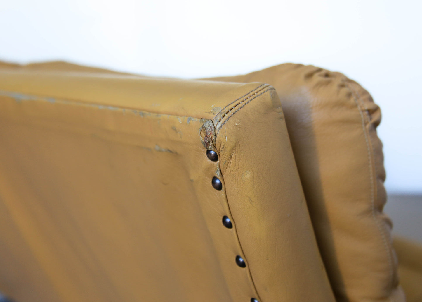 Anglo Dutch Sofa with Footstool in Leather