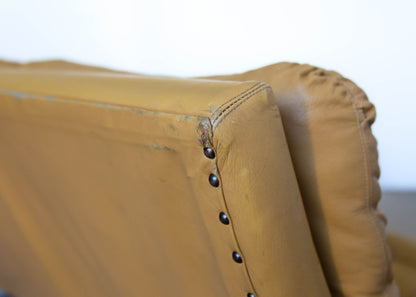 Anglo Dutch Sofa with Footstool in Leather