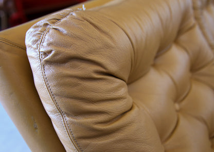 Anglo Dutch Sofa with Footstool in Leather
