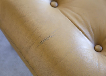 Anglo Dutch Sofa with Footstool in Leather