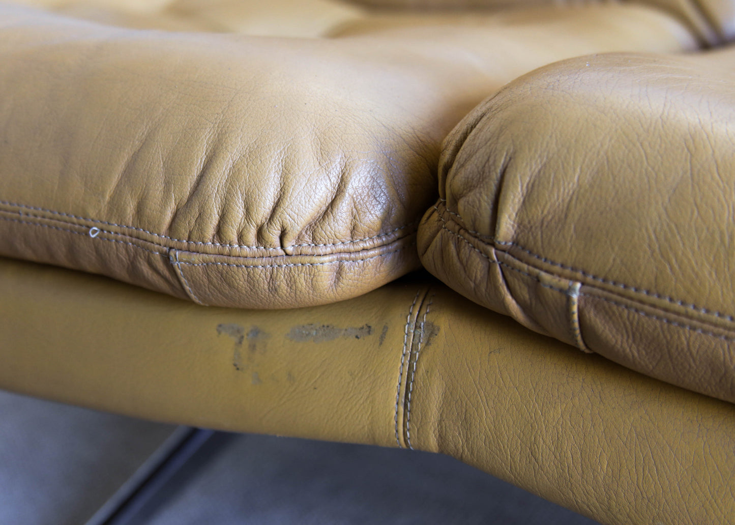 Anglo Dutch Sofa with Footstool in Leather