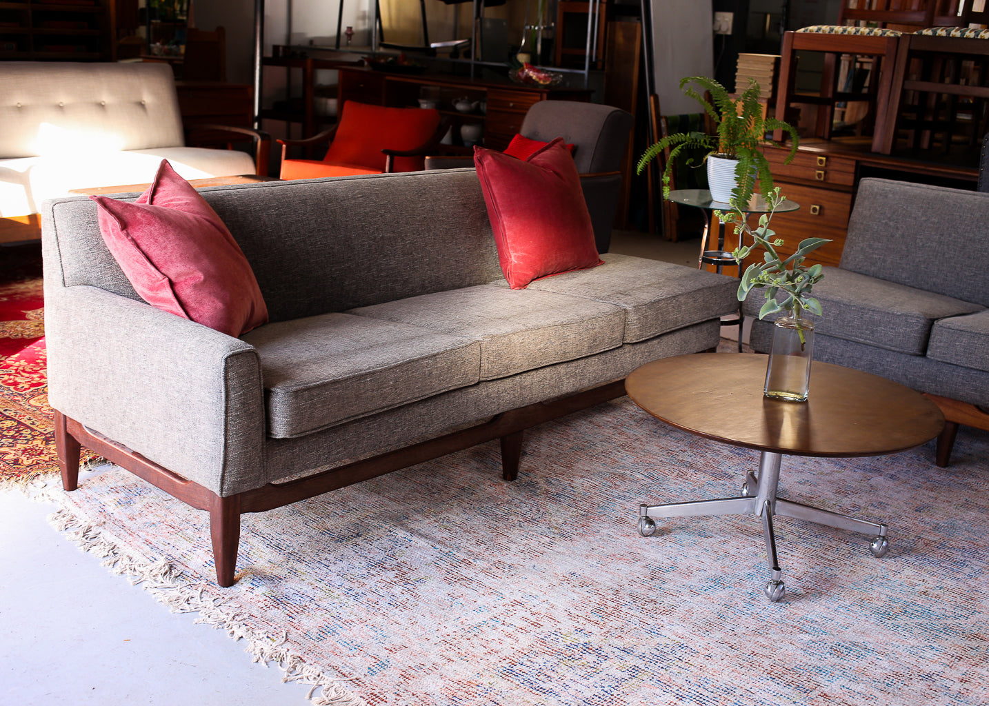 Five Seat Mid-Century Corner Unit