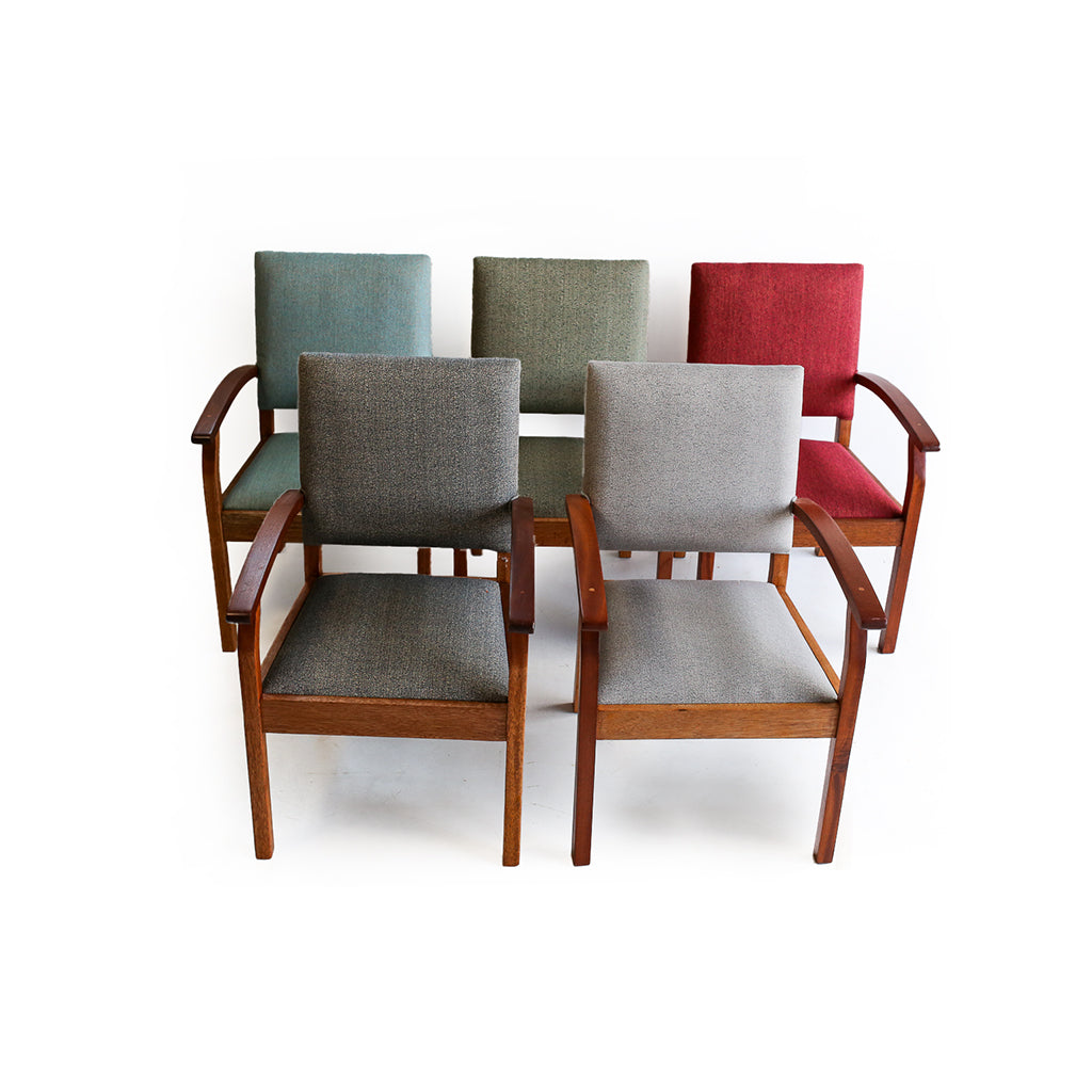 Ten Vintage Waiting Chairs in Five Colours - priced per chair
