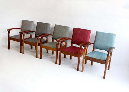 Ten Vintage Waiting Chairs in Five Colours - priced per chair