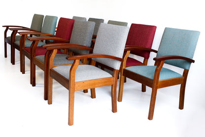 Ten Vintage Waiting Chairs in Five Colours - priced per chair