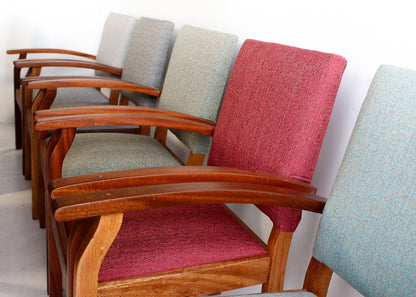 Ten Vintage Waiting Chairs in Five Colours - priced per chair
