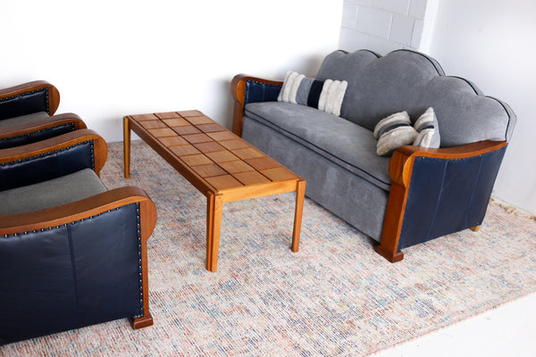 Gable Back Art Deco Couch, 1930s