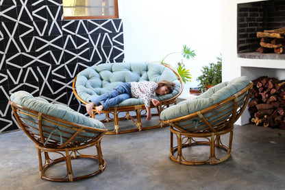 Cane Papasan Loveseat