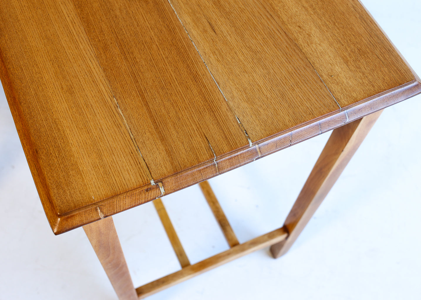 Vintage Solid Oak Lamp Table