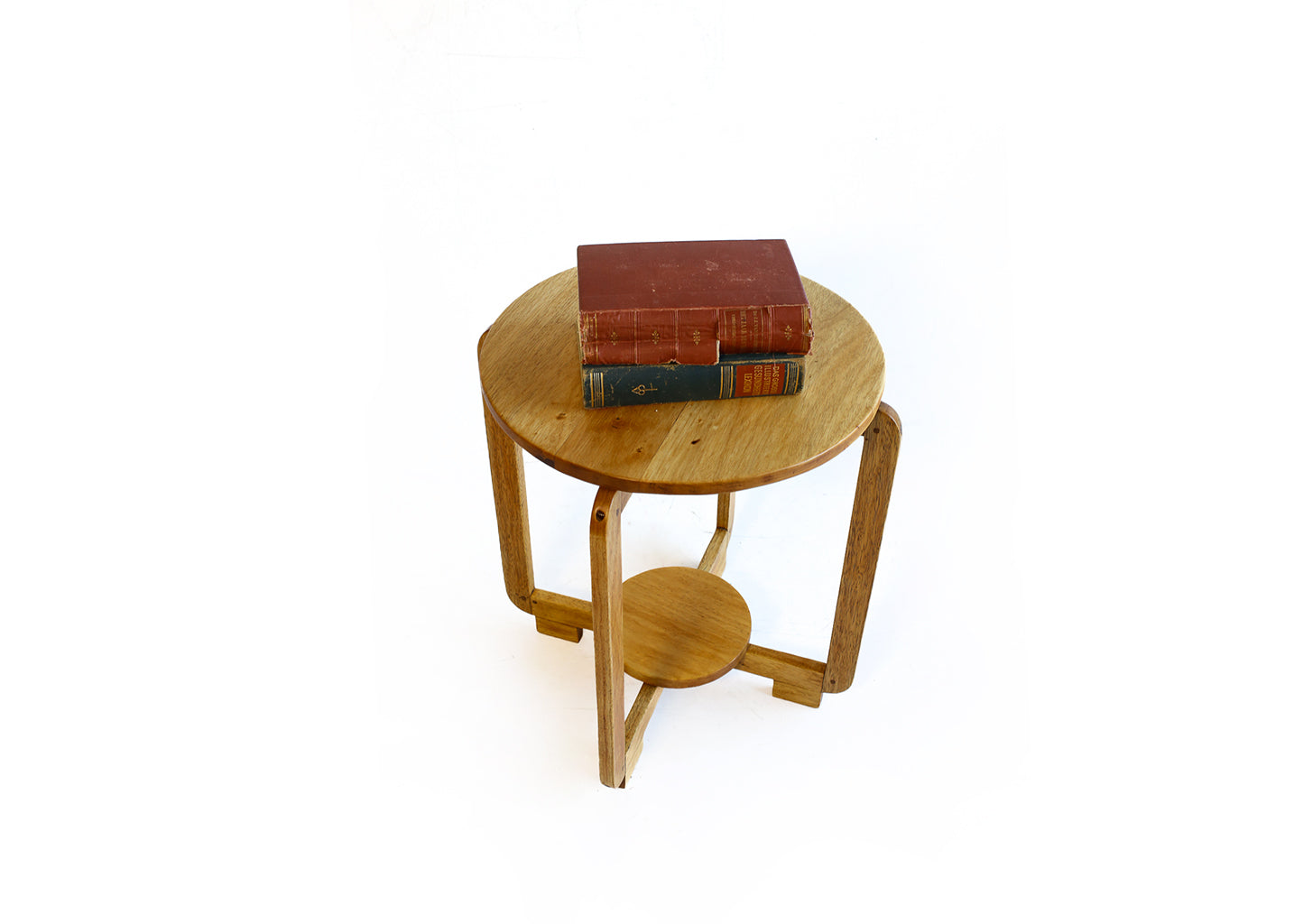 High Vintage Oak Side Table
