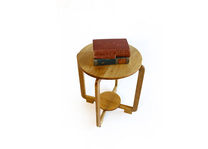 High Vintage Oak Side Table