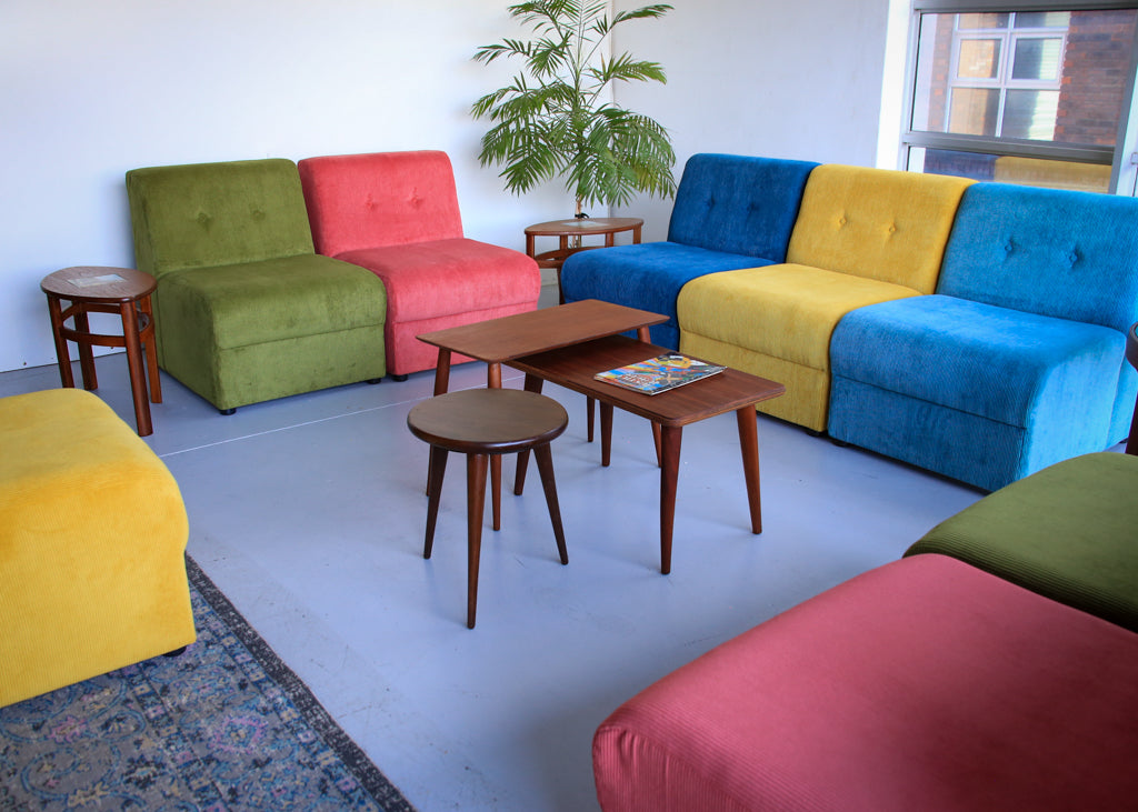 Ten Modular 1970's Slipper Chairs - priced per chair