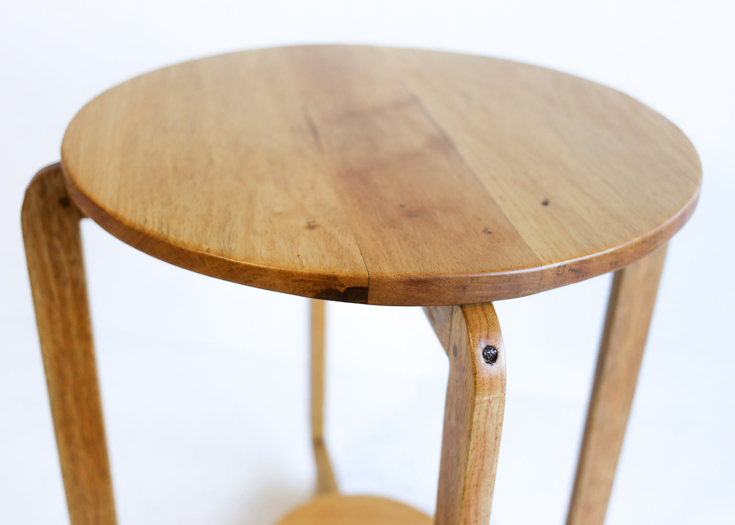 High Vintage Oak Side Table
