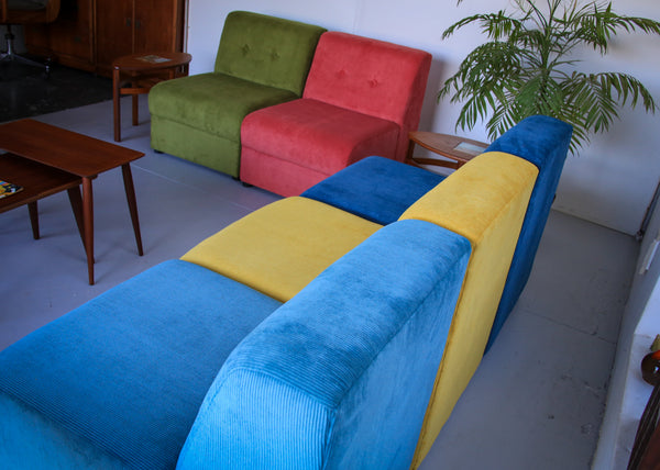 Ten Modular 1970's Slipper Chairs - priced per chair