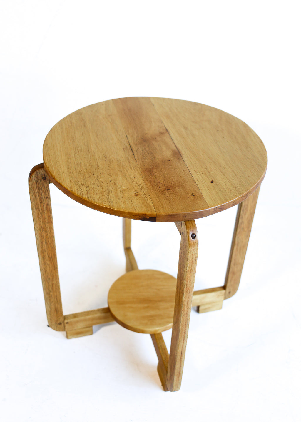 High Vintage Oak Side Table
