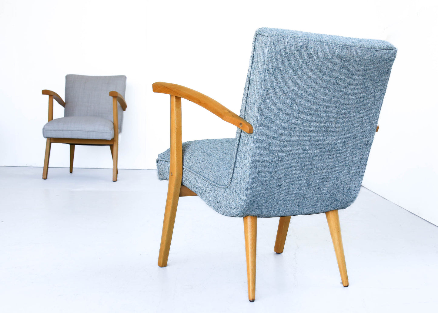 Mid-century Beech Frame Armchairs - priced per chair
