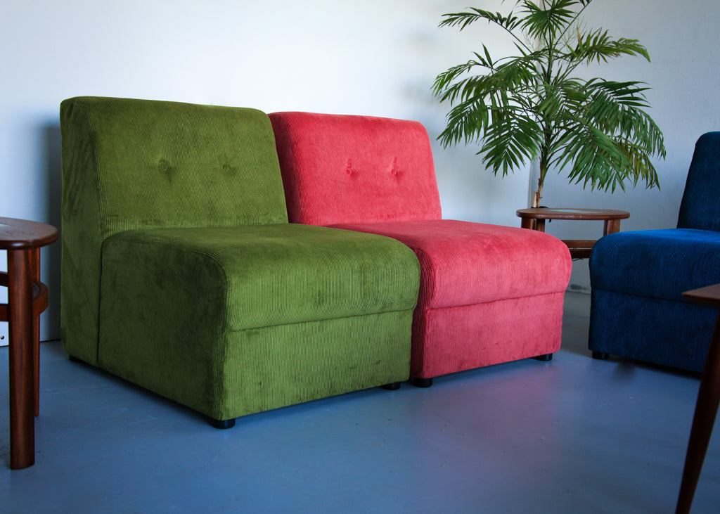 Ten Modular 1970's Slipper Chairs - priced per chair