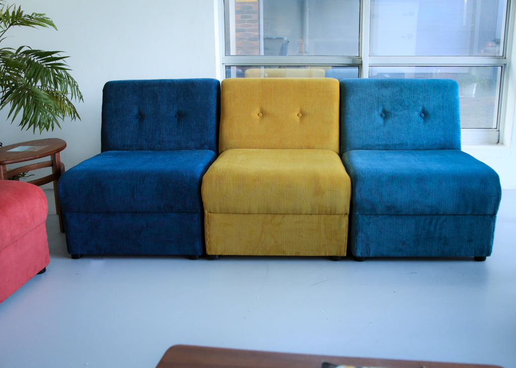 Ten Modular 1970's Slipper Chairs - priced per chair