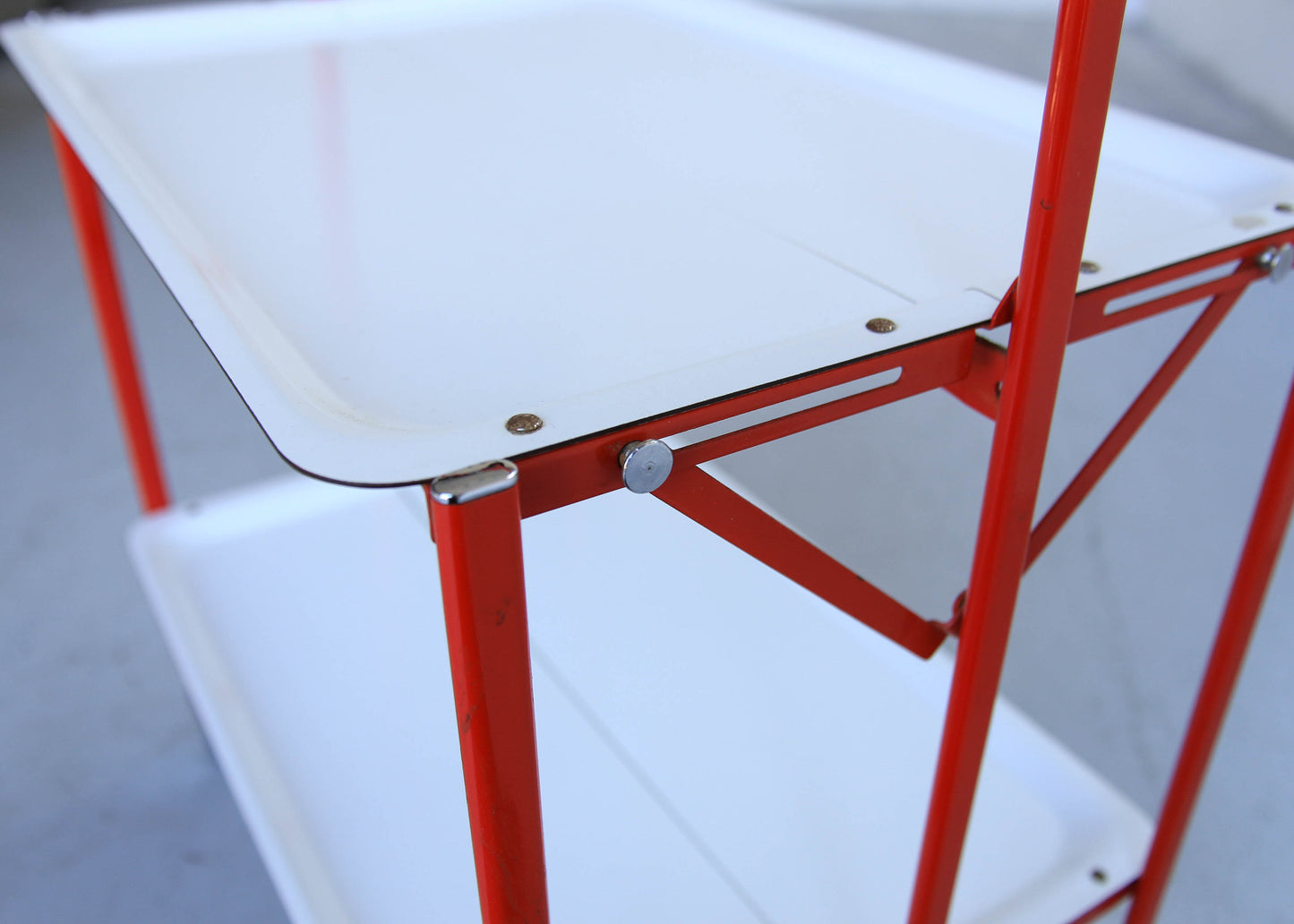 Red and White Collapsible Trolley