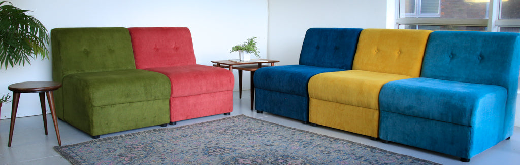 Ten Modular 1970's Slipper Chairs - priced per chair