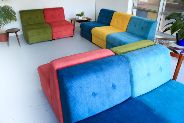 Ten Modular 1970's Slipper Chairs - priced per chair