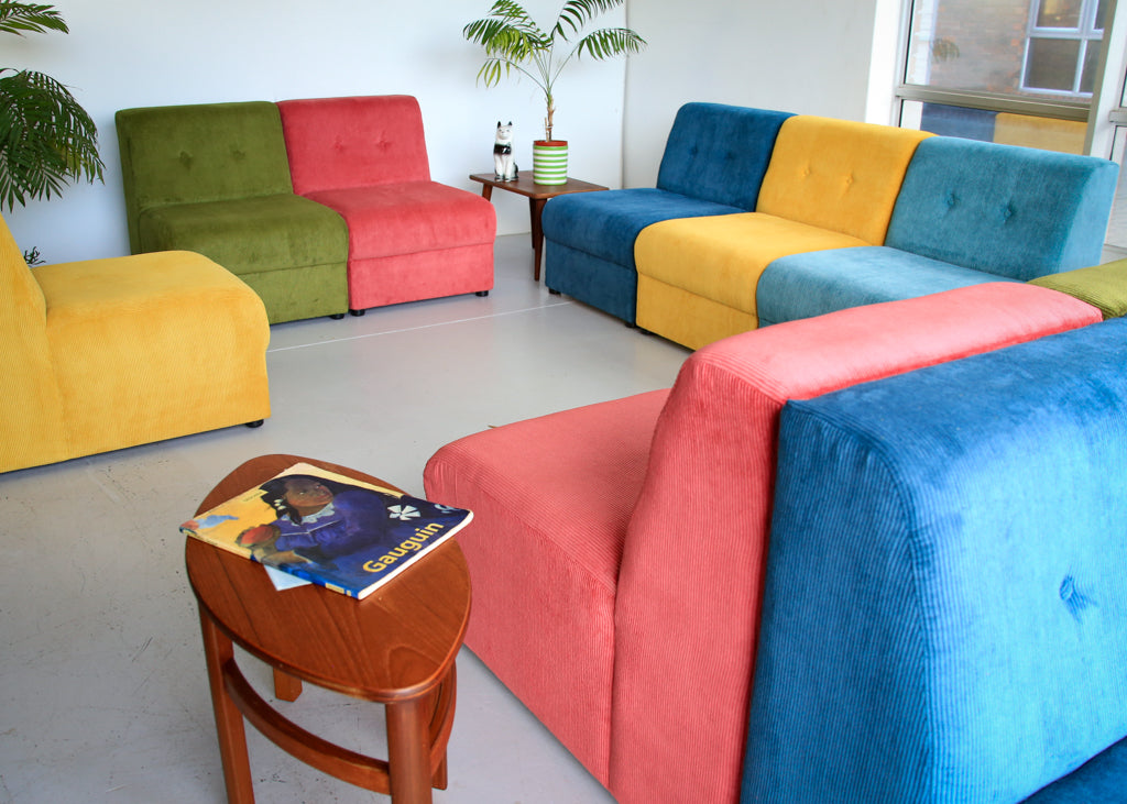 Ten Modular 1970's Slipper Chairs - priced per chair