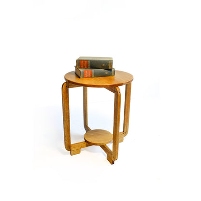 High Vintage Oak Side Table