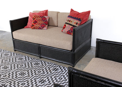 Four Piece Black Cane Patio Set