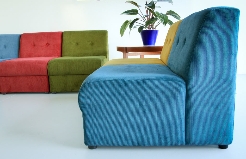 Ten Modular 1970's Slipper Chairs - priced per chair