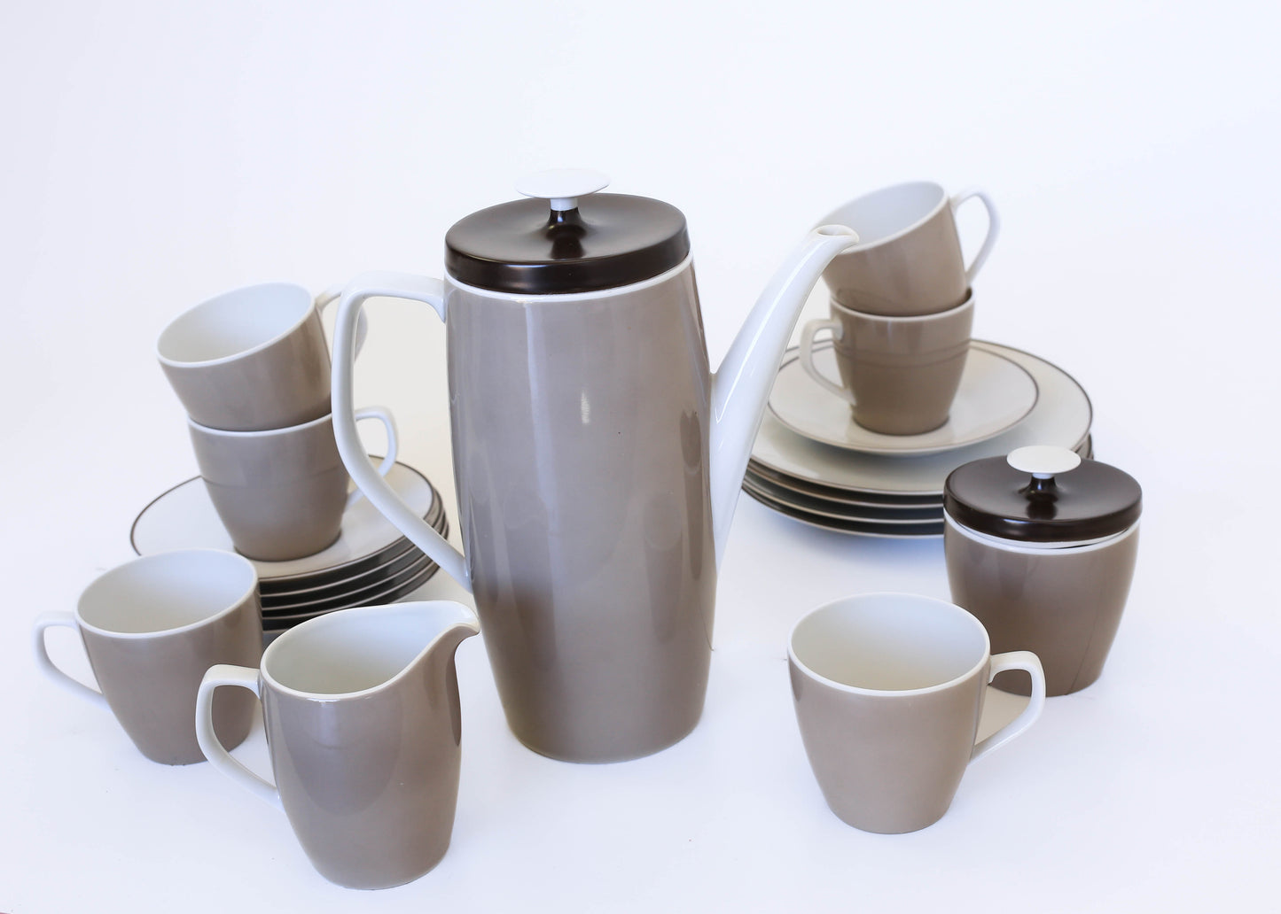Vintage 21 Piece 'Schonwald' Porcelain Coffee Set from Germany