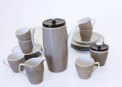 Vintage 21 Piece 'Schonwald' Porcelain Coffee Set from Germany