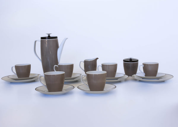 Vintage 21 Piece 'Schonwald' Porcelain Coffee Set from Germany