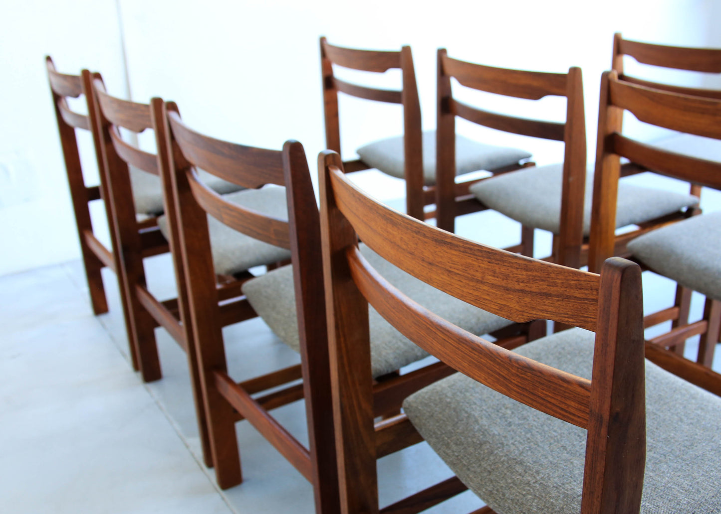 Set of Eight Kiaat Dining Chairs