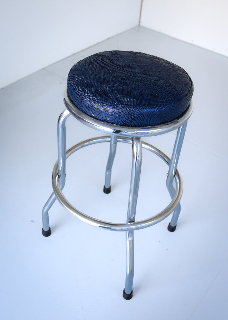 A Pair of Chrome Bar Stools