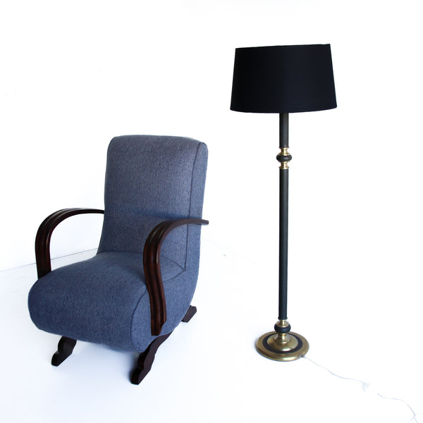 Black and Brass Vintage Floor Lamp