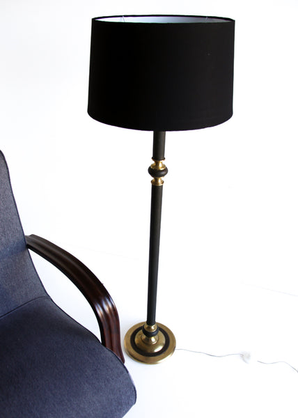 Black and Brass Vintage Floor Lamp