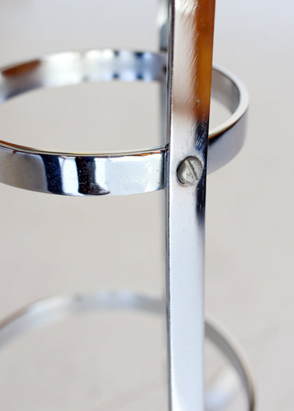 A Pair of 1970s Chrome and Glass Side Tables