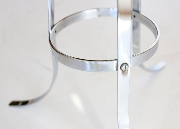 A Pair of 1970s Chrome and Glass Side Tables