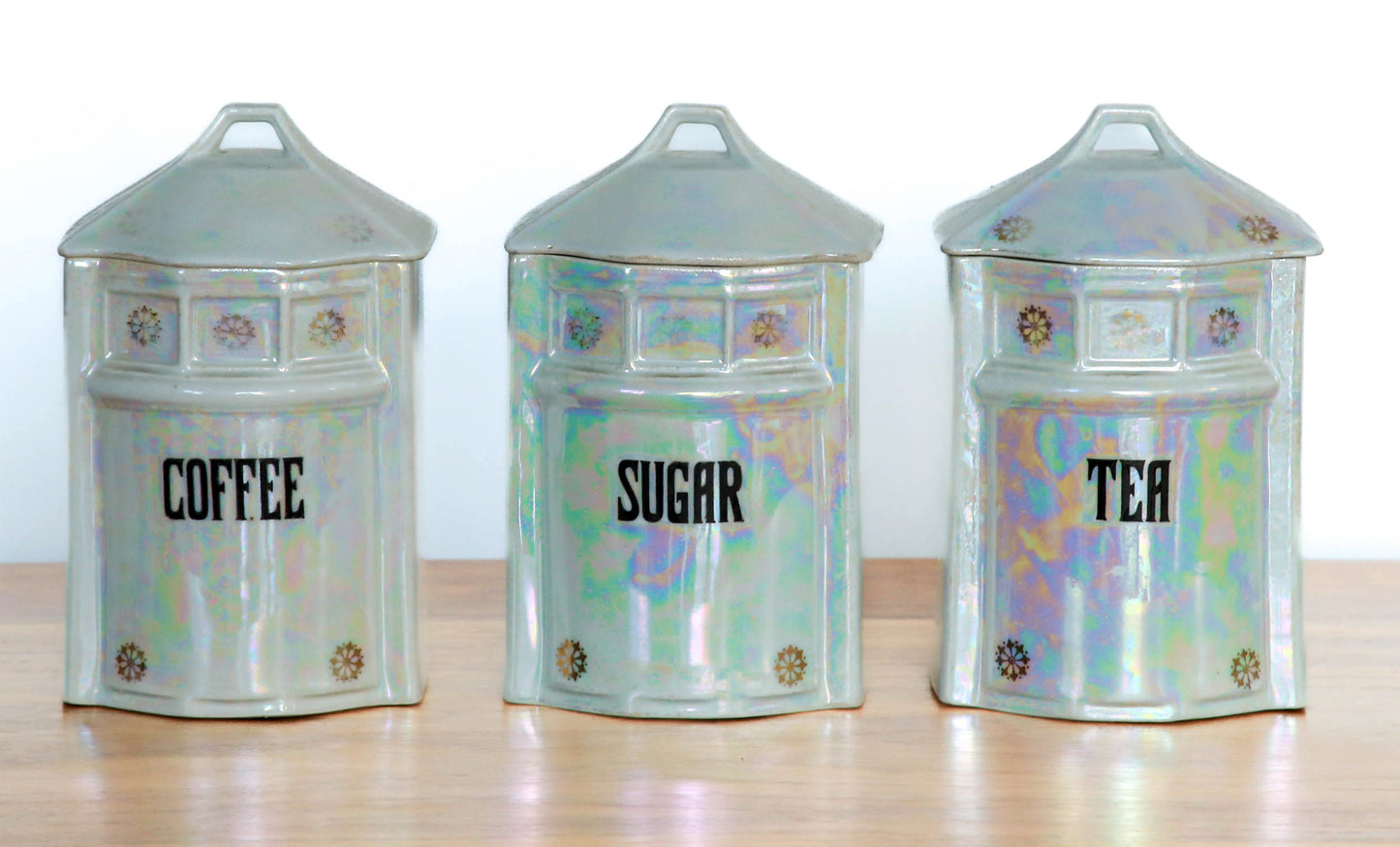 Antique Czech Kitchen Canisters Set