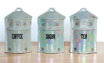 Antique Czech Kitchen Canisters Set