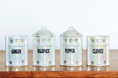 Antique Czech Kitchen Canisters Set