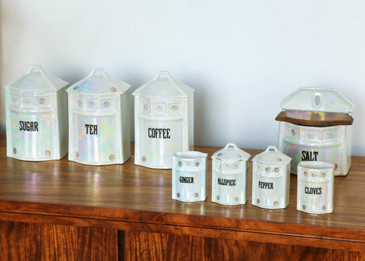 Antique Czech Kitchen Canisters Set
