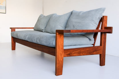 Vintage Kiaat Sofa by John Tabraham for Kallenbach's - Duck Egg Blue