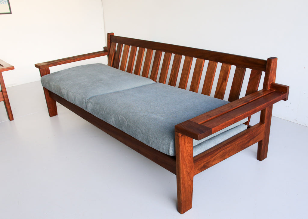 Vintage Kiaat Sofa by John Tabraham for Kallenbach's - Duck Egg Blue
