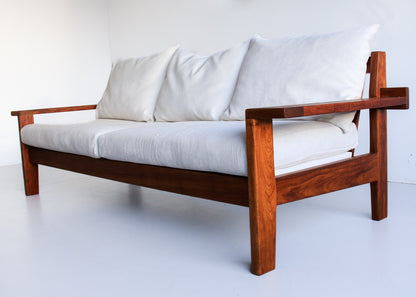 Vintage Kiaat Sofa by John Tabraham for Kallenbach's - Off-White